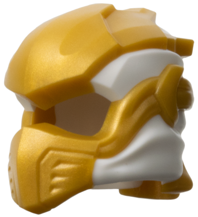 Minifigure, Headgear Ninjago Wrap Type 10 with Molded Pearl Gold Armor, Wraps and Knot Pattern