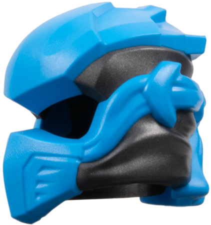 Minifigure, Headgear Ninjago Wrap Type 10 with Molded Dark Azure Armor, Wraps and Knot Pattern