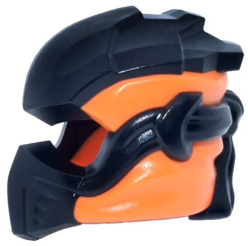 Minifigure, Headgear Ninjago Wrap Type 10 with Molded Black Armor, Wraps and Knot Pattern