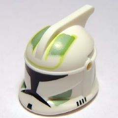 Minifigure, Headgear Helmet SW Clone Trooper with Holes, Sand Green Markings Pattern
