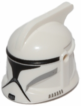 Minifigure, Headgear Helmet SW Clone Trooper with Holes, Gray Markings and Black Visor Pattern