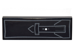 Tile 1 x 3 with Silver Pouch with Flap Pattern