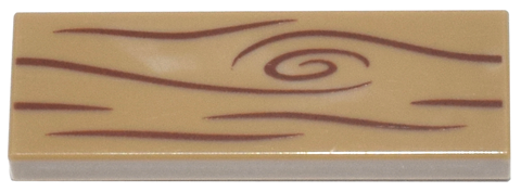 Tile 1 x 3 with Wood Grain Pattern