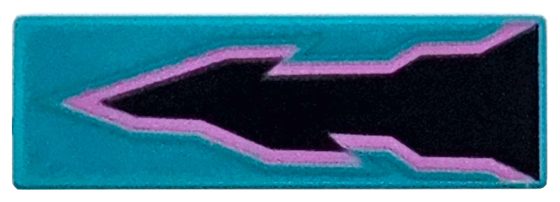 Tile 1 x 3 with Black and Lavender Arrow Energy Pattern