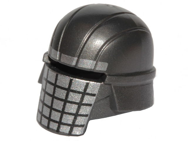 Minifigure, Headgear Helmet SW Knight of Ren with Silver Grid Pattern