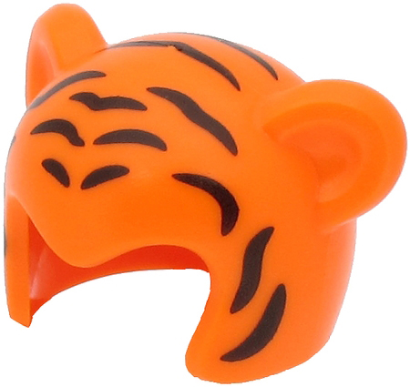 Minifigure, Headgear Cap, Cat with Black Tiger Stripes Pattern