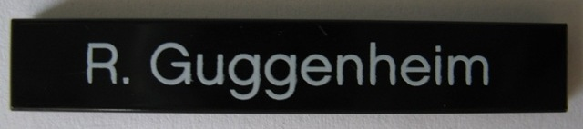 Tile 1 x 6 with 'R. Guggenheim' Pattern