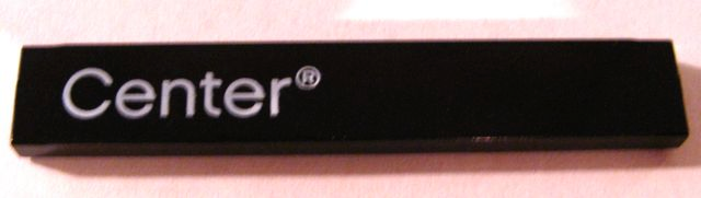 Tile 1 x 6 with White 'Center®' (Center) Pattern