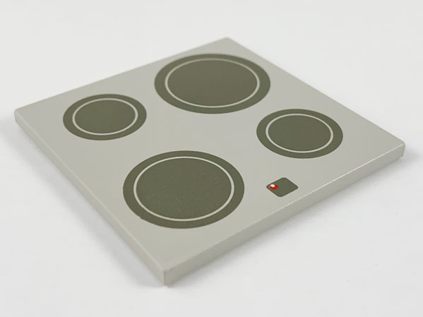 Tile 6 x 6 with Dark Gray Circles / Cooktop Burners Pattern