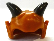 Minifigure, Headgear Head Top, SW Devaronian Skull Top with Black Horns Pattern (Labria, Kardue'sai'Malloc)