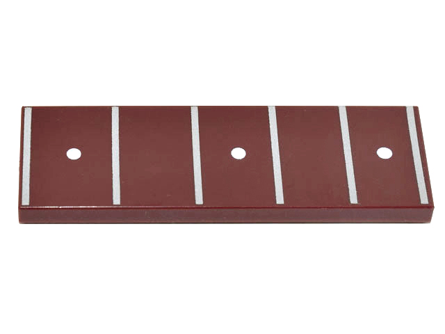 Tile 2 x 6 with Guitar Fretboard, Frets 5-9 with Fret Marker Inlays (6 Silver Lines and 3 White Dots) Pattern