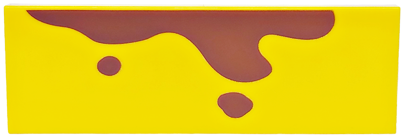 Tile 2 x 6 with Reddish Brown Splotches Pattern