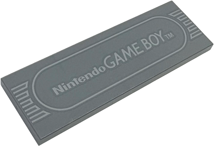Tile 2 x 6 with Light Bluish Gray 'Nintendo GAME BOY' and Oval Outline Pattern