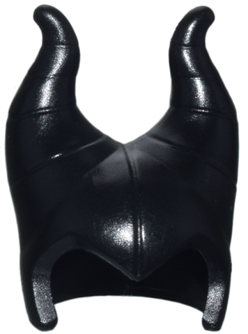 Minifigure, Headgear Head Top with Widow's Peak and 2 Large Curved Segmented Horns (Maleficent) - Hard Plastic
