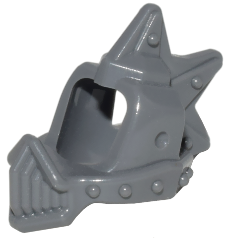 Minifigure, Headgear Helmet Spiked Top with Grille and Open Front and Back
