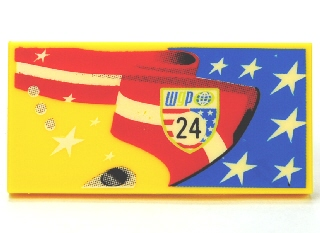 Tile 2 x 4 with Stars and Stripes, 'WGP 24' Pattern Model Right Side