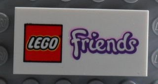 Tile 2 x 4 with LEGO Friends Logo Pattern