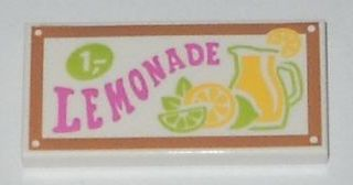 Tile 2 x 4 with 'LEMONADE' Pattern