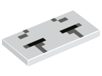 Tile 2 x 4 with Black and Dark Bluish Gray Rectangles Pattern (Minecraft Ghast Closed Eyes)