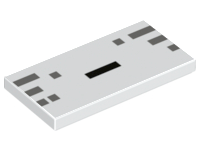 Tile 2 x 4 with Black and Dark Bluish Gray Rectangles Pattern (Minecraft Ghast Mouth)