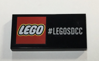 Tile 2 x 4 with LEGO Logo and '#LEGOSDCC' Pattern