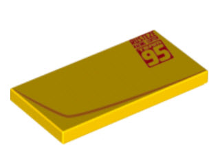 Tile 2 x 4 with Curved Line and 'RUSTEZE RACING CENTER TEAM 95' Pattern Model Right Side