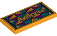 Tile 2 x 4 with 'Andrea' and Beach Towel Pattern
