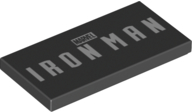 Tile 2 x 4 with Marvel Logo and 'IRON MAN' Pattern