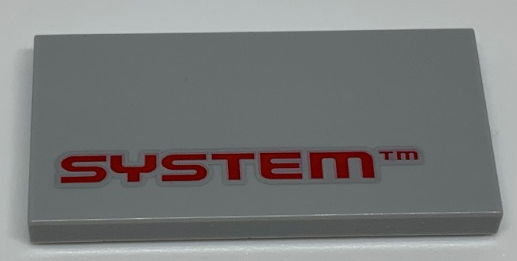 Tile 2 x 4 with Red 'SYSTEM' Pattern