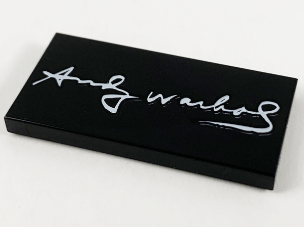 Tile 2 x 4 with 'Andy Warhol' Signature Pattern