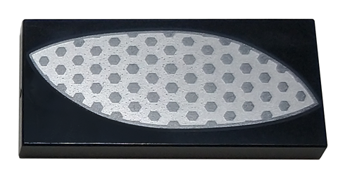 Tile 2 x 4 with Silver Hexagon Mesh Eye Cover Pattern Model Right Side