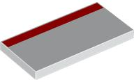 Tile 2 x 4 with Red Stripe Pattern