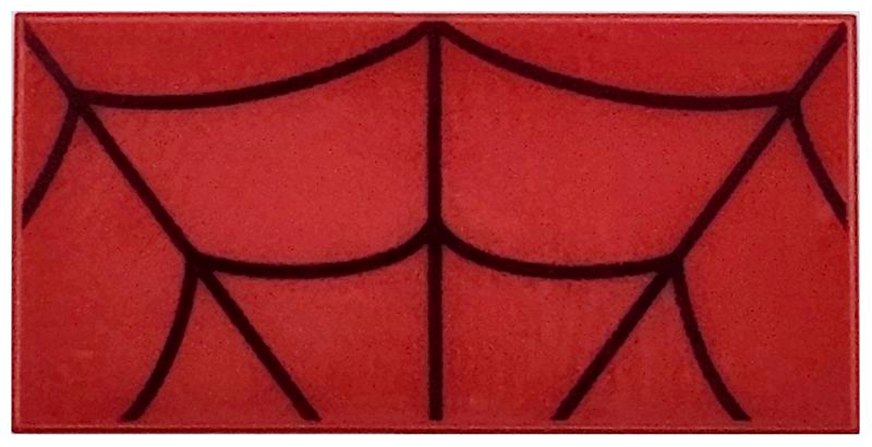 Tile 2 x 4 with Dark Red Curved Lines / Spider Web Pattern (BrickHeadz Iron Spider-Man Forehead)
