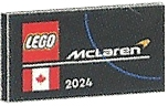 Tile 2 x 4 with LEGO and McLaren Logos, Canada Flag and White '2024' Pattern
