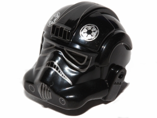 Minifigure, Headgear Helmet SW Stormtrooper Type 2, TIE Fighter Pilot Pattern