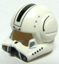 Minifigure, Headgear Helmet SW Clone Pilot with Open Visor with Black Markings Pattern