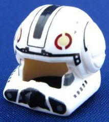 Minifigure, Headgear Helmet SW Clone Pilot with Open Visor with Black and Tan Markings Pattern