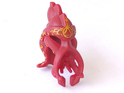 Minifigure, Headgear Head Cover, Squid with Yellow Pattern