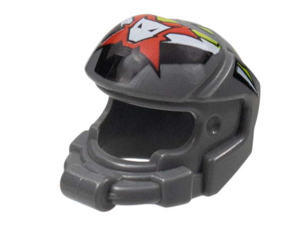 Minifigure, Headgear Helmet Space with World Racers Team Extreme Logo Pattern