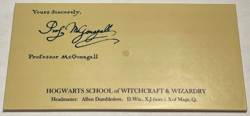 Tile 8 x 16 with Bottom Tubes, Textured Surface with 'Yours Sincerely, Professor McGonagall' Signature and Hogwarts School Details Pattern