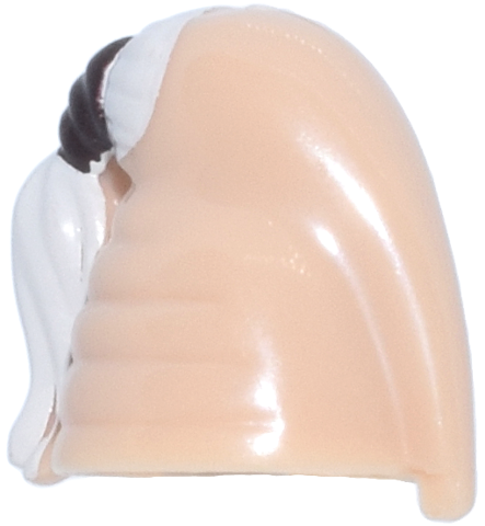 Minifigure, Headgear Head Top, SW Ceran Skull Top with White Ponytail Hair Ki-Adi-Mundi Pattern