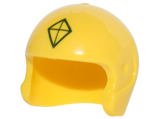 Minifigure, Headgear Helmet Sports / Flight with Kite Diamond Shape Logo Pattern