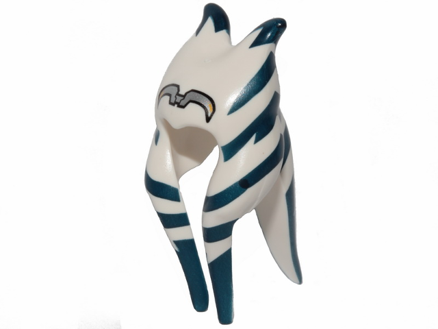 Minifigure, Headgear Headdress SW Togruta Montrals Long with Dark Blue Stripes, Silver Headband Pattern (Ahsoka Tano)