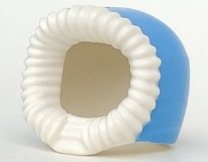 Minifigure, Headgear Hood Fur-lined, Short with Medium Blue Hood Pattern