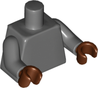 Torso Plain / Dark Bluish Gray Arms / Reddish Brown Hands
