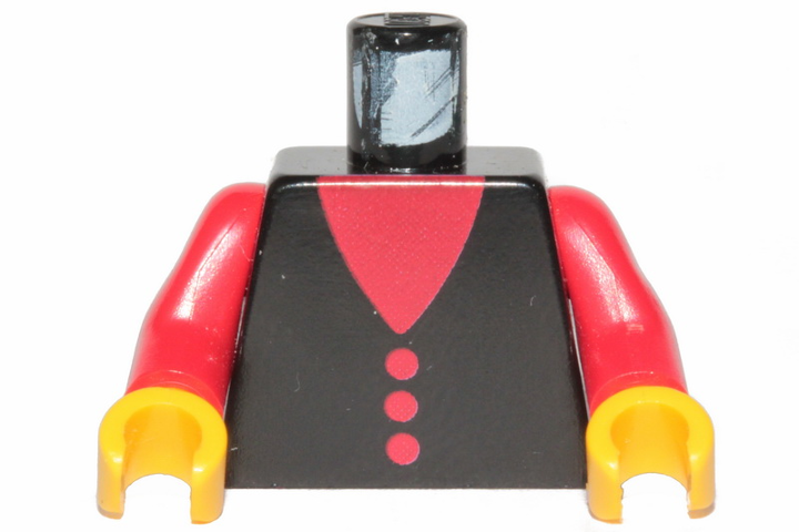 Torso Red V-Neck and Buttons Pattern / Red Arms / Yellow Hands