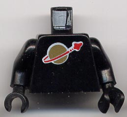 Torso with Classic Space Logo Pattern / Black Arms / Black Hands