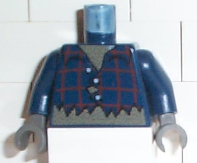 Torso Studios Plaid Button Shirt Ripped Pattern (Werewolf) / Dark Blue Arms / Dark Gray Hands