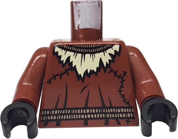 Torso Batman Ripped Neck with Straw and Rope Belt Pattern / Reddish Brown Arms / Black Hands