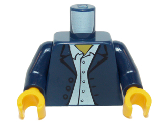 Torso Town Blazer over White Button Down Shirt Pattern / Dark Blue Arms / Yellow Hands